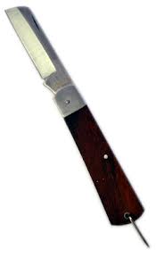 Нож 200мм SPARTA складной, загнутое лезвие, деревянная ручка (78999)