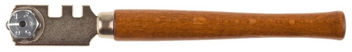 Стеклорез STAYER "PROFI", роликовый, 6 режущих элементов, деревянная ручка
